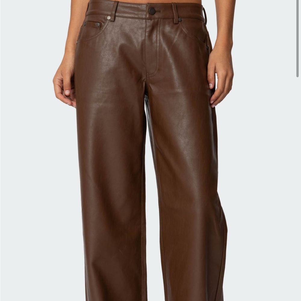 Edikted Brown High-Waisted Flare Jeans